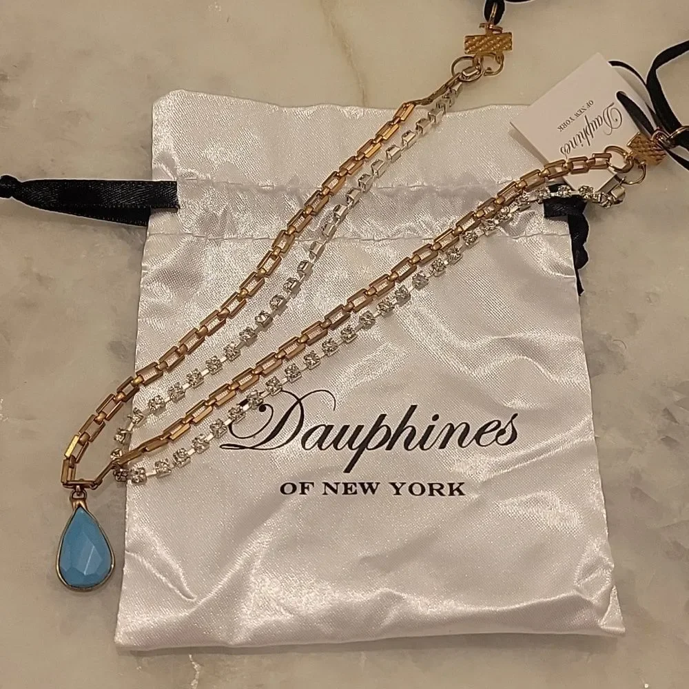Dauphine New York Gold Boho Crystal Festival Headband HeadPiece Turquoise Bridal